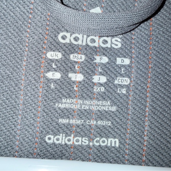 Men’s Adidas Grey & Orange ¼ Zip Pullover Size L – Lightweight Polyester - Picture 6 of 10